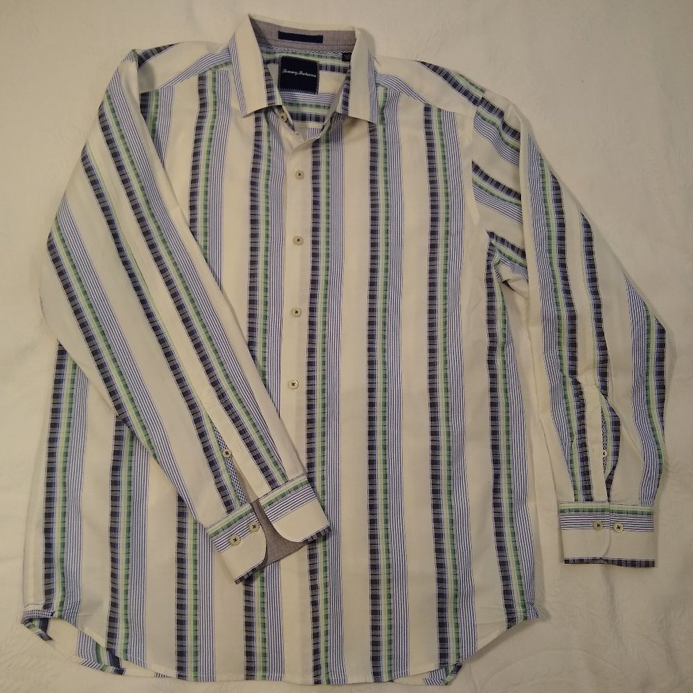 Tommy Bahama shirt classic cotton/silk Men's Large